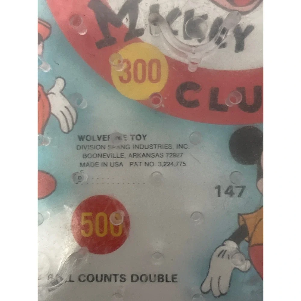 Vintage Wolverine Toy‎ Mickey Mouse Club Pinball Bagatelle Game Disney Tin Toy